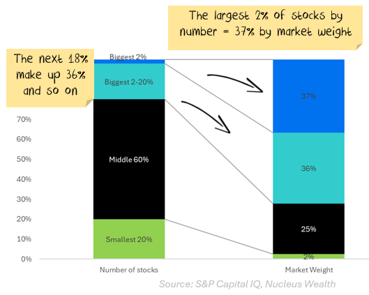 Stock size and their market weight