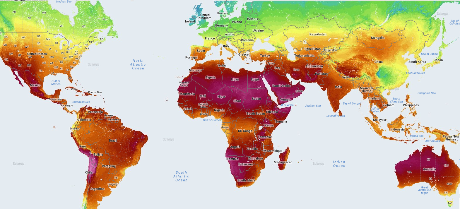 world solar resources